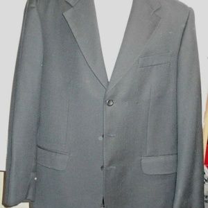 Italy Black Mens Regular 42 Suit Coat Blazer 100% Wool 3 Button